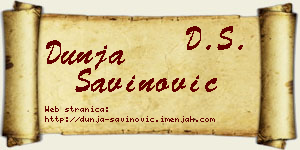 Dunja Savinović vizit kartica